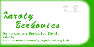 karoly berkovics business card