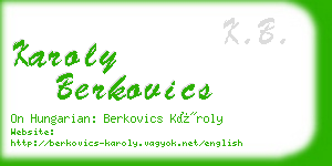karoly berkovics business card
